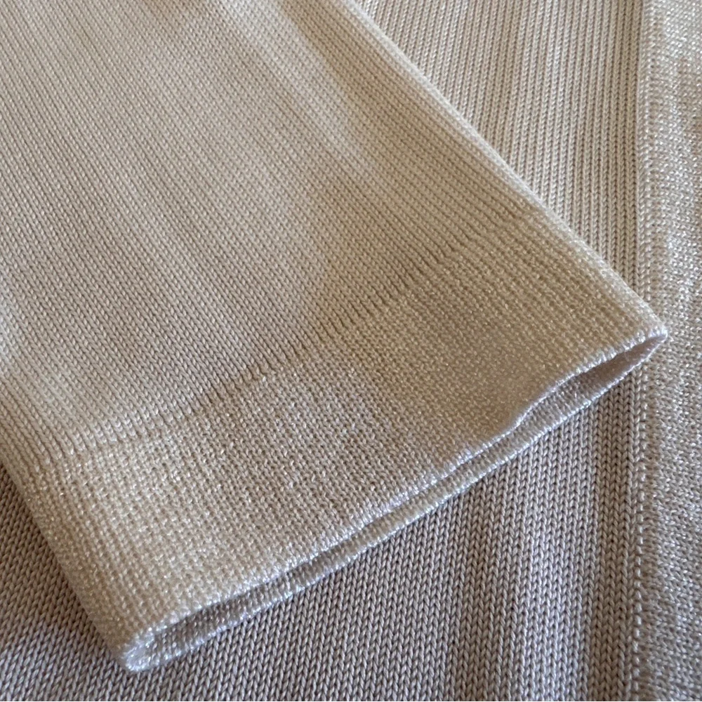 Casual Corner Vintage Light Cream Open-Front Knit Cardigan Size Medium - Picture 6 of 6